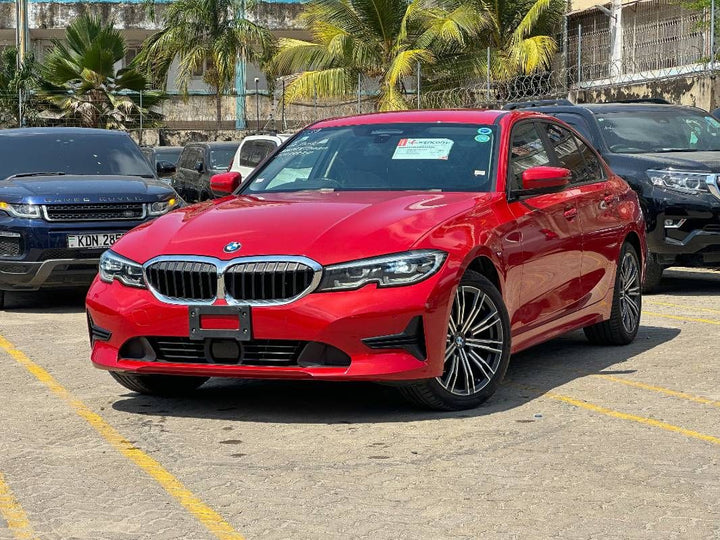 2019 BMW 320 in red, photo 1 of 12, for sale in Kenya (Ref B19-35539)