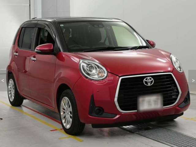 2019 Toyota Passo in red, photo 1 of 4, for sale in Kenya (Ref T19-26001)