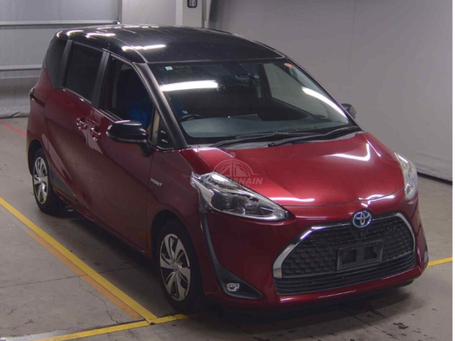 2019 Toyota Sienta in red wine, photo 1 of 4, for sale in Kenya (Ref T19-92929)